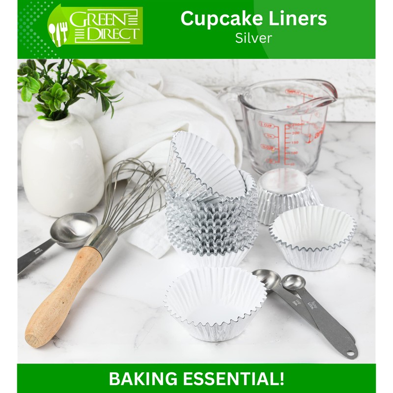 Green Direct Cupcake Liners - Standard Size Silver Cupcake Wrappers