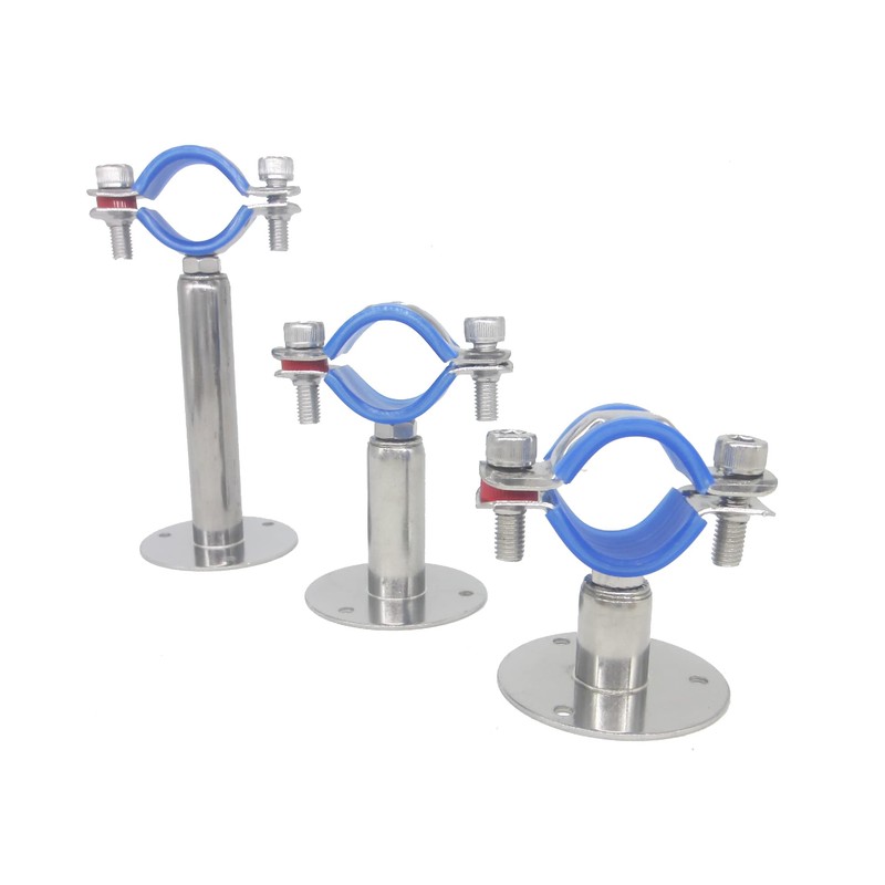 Stainless Steel Height-Adjustable Pipe Clamp - Wall/Ceiling Mounting for 45