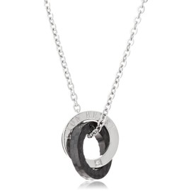 04N135 LION HEART Stainless Steel Paired Necklace, Stainless Steel Cubic Zirconia, Cubic Zirconia