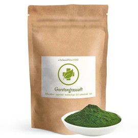 Original Barley Grass Juice Powder from the USA - 200 g - in Organic and Raw Food Quality - 33:1 Juice Extract - GMO-Free, Vegan, Kosher, Halal, Natural, No Additives