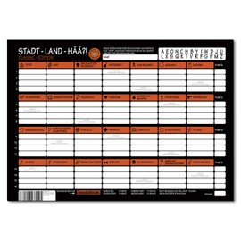 Avandu “Stadt - Land - Hää?!” Game Pad with 50 Sheets (German Language Version), Modern City - Country - River Game, Classic, Family and Ladies Edition, Parlour Game