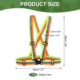 PATIKIL Reflective Safety Vest, 1 Pack Hi-Vis Safety Vests, Adjustable High Visibility Reflective Strips for Traffic Control Outdoor Jogging Cycling, Yellow/Orange