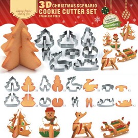 Zavaca - Moldes para galletas con diseño de muñeco de nieve en 3D, de acero inoxidable, diseño de dibujos animados, ideal para hacer manualidades, repostería, fondant, magdalenas, repostería, decoración de repostería