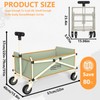 YOUNG WOOD Collapsible Wagon cart with 300lbs Weight Capacity, Heavy
