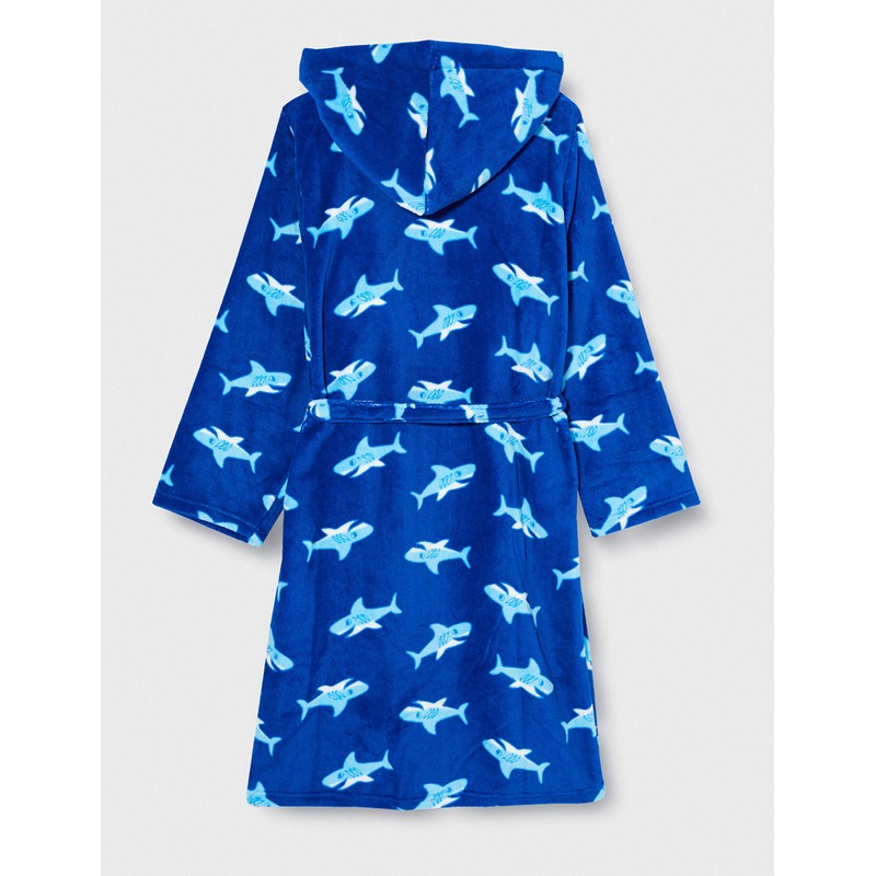 Playshoes Fleece Bathrobe, Unisex Children's Dressing Gown, Shark