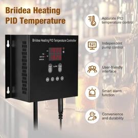 Briidea Heating PID Temperature Controller, -40℉~302℉/-40℃~150℃, Independent Pump Control, Pre-Wired Digital Home Brewing Controller, P/S/M Three Modes, Precise Temperature Setting & Adjustment