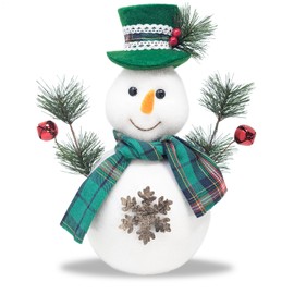 com-four® snowman figure, cute Christmas decoration, ideal as a table decoration for Advent time, beautiful decorative figure for indoor use.