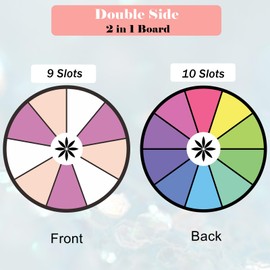 iobiotio Spinning Prize Wheel, Spinning Wheel for Prizes with Stand, 9,10 Slots Color Small Tabletop Roulette Spinner, Easy Assembly and Erasable, Portable, 8 inch, 5mm, Black