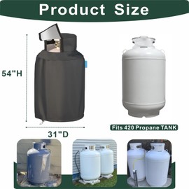 VeyoStories 420LB Propane Tank Cover, Fits 120 Gallon Propane Tank, 600D Oxford Cloth Waterproof & Dustproof, Top Valve Access & Adjustable Drawstring for All-Weather Protection. (Cover Only)