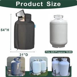 VeyoStories 420LB Propane Tank Cover, Fits 120 Gallon Propane Tank, 600D Oxford Cloth Waterproof & Dustproof, Top Valve Access & Adjustable Drawstring for All-Weather Protection. (Cover Only)
