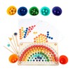 Wooden Peg Board Beads Game Educational Rainbow Clip Beads Puzzle