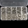 500 Sets Cz White Clear Crystal Rivets Rapid Rhinestone Silver