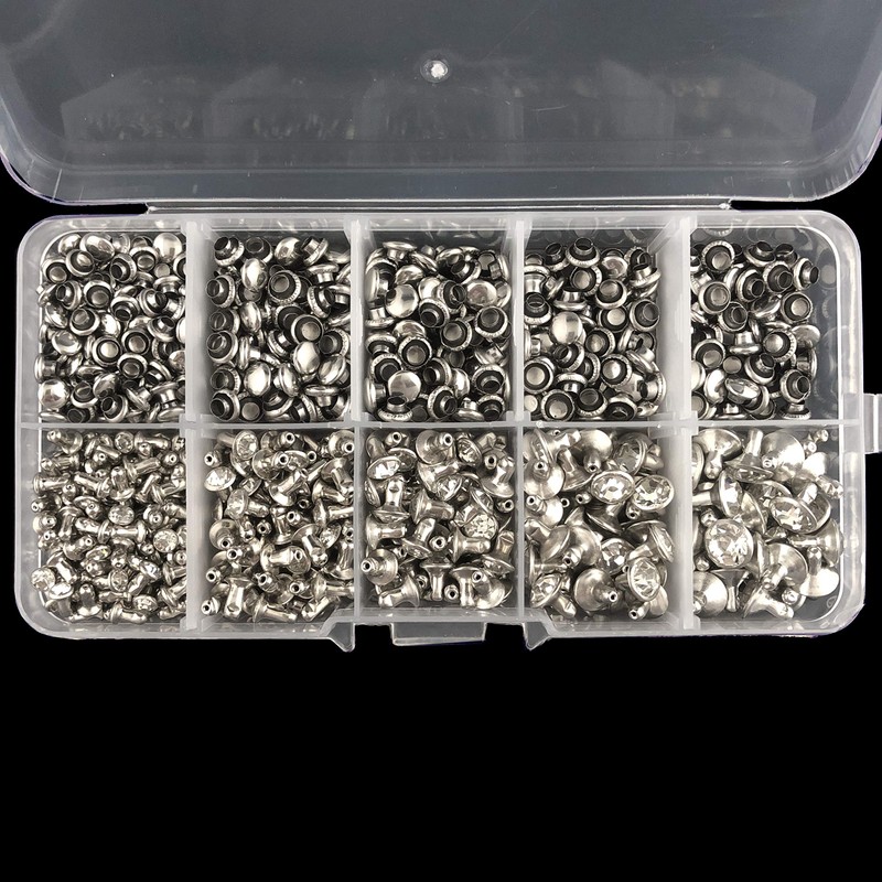 500 Sets Cz White Clear Crystal Rivets Rapid Rhinestone Silver