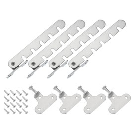 MECCANIXITY Window Restrictor Latch Window Safety Lock Stopper, Limit Stay Adjustable Casement Window Limiter with 5 Slots for Inward Opening Window, Silver Tone (4 Set, 35mm)