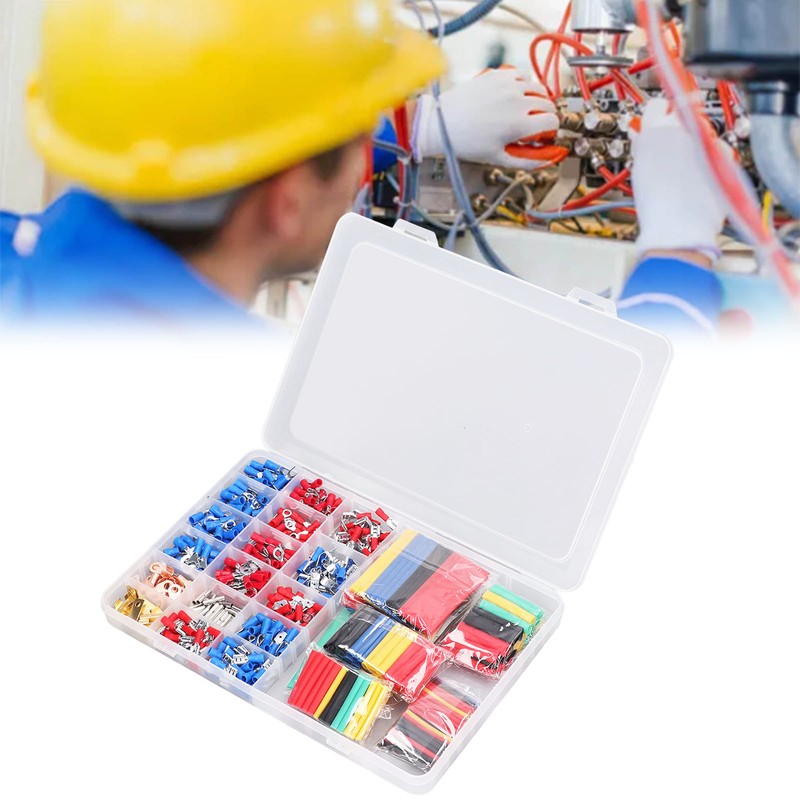678PCS Cold Pressed Terminals Kit Rubber Electrical Insulated Terminals Assortment
