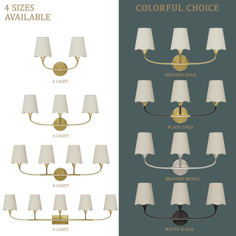 Morauroral Bathroom Light Fixtures, 3 Light Gold Vanity Light for