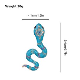 FAIRYGATE Brooches for Women UK Blue Crystal Brooch Snake Brooches Women Unisex Colorful Reptile Animal Party Office Pins Novelty Funny Gift for Men Women Lady Girl B2350