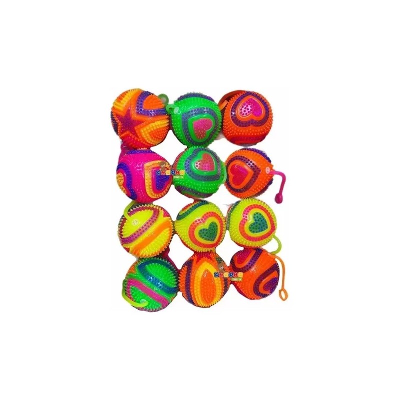 RIVERSOFY 24 Pelotas Figuras Luz Led Juguete Piñata Fiesta Bolo