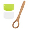 13-Inch Wooden Danish Dough Whisk, Traditional Dutch Whisk with Scraper
