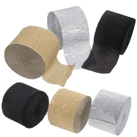 Operitacx 6pcs Streamers Birthday Decorations Hanging Crepe Paper Streamer Party Supply Convenient Paper Ribbon Multi-Function Paper Streamers Gold Crepe Paper Streamers Party Supplies