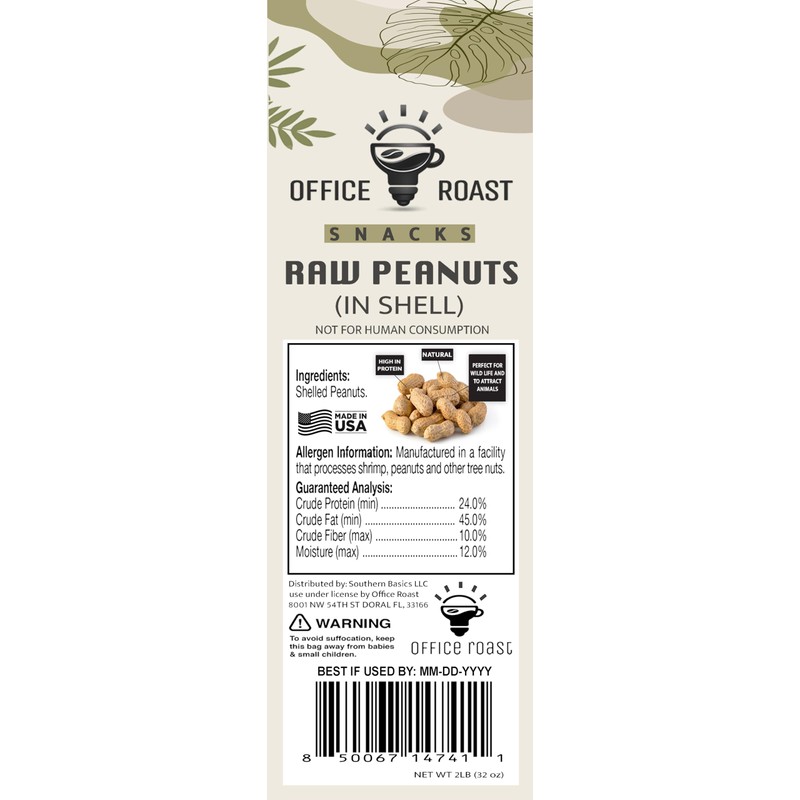 Office Roast Raw Peanuts in Shell 2 lb Bag –