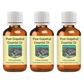 Devprayag Pure Grapefruit Essential Oil (Citrus paradisi) Natural Therapeutic Grade Steam Distilled (Pack of Three) 100ml X 3 (10 oz)
