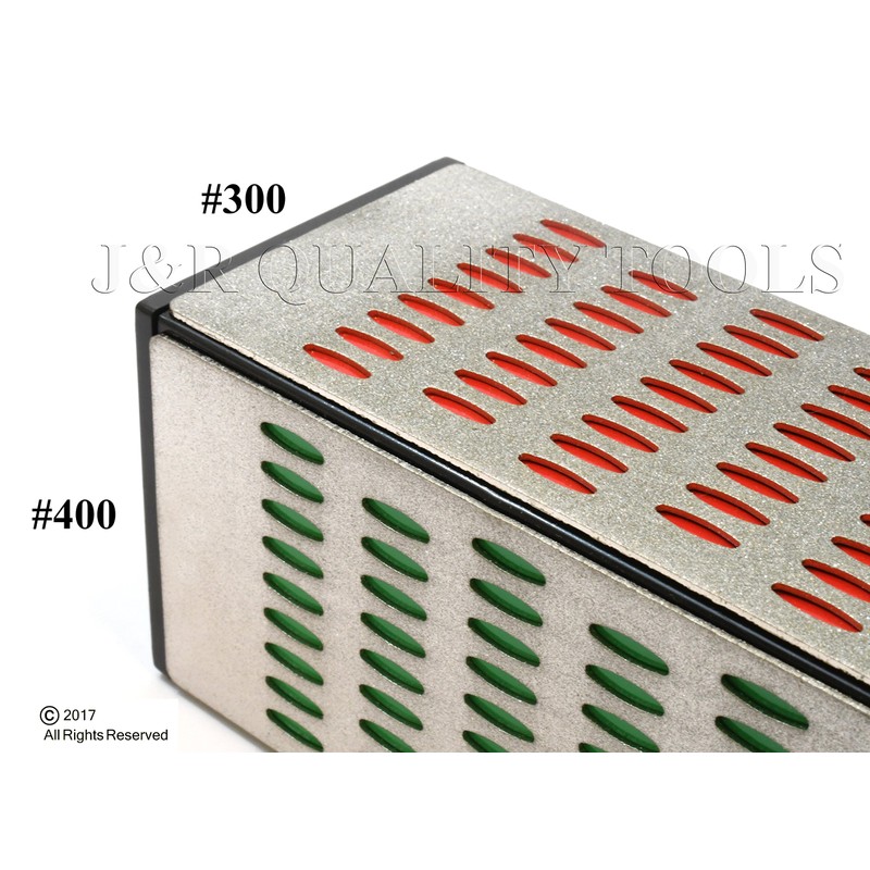 4 Sided Sharpening Stone Diamond Hone Block Kitchen Knife Sharpener