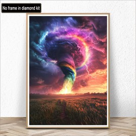 Kaliosy DIY Paint by Numbers Kits for Adults - Tornado Landscape Theme, Canvas Acrylic Painting Set with Brushes - Beginner-Friendly Home Decor Wall Art 16x20 inch