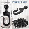 Andibro 50Pack Plastic Gazebo Curtain Hooks for Track, Black Plastic
