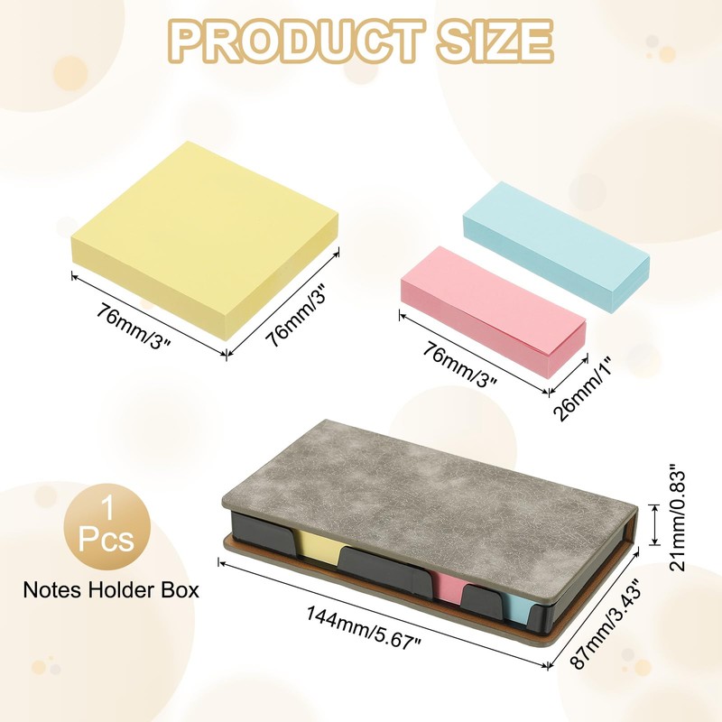 PATIKIL Leather Sticky Notes Holder, Post Notes Holder Storage Box
