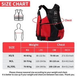 Owntop Buoyancy Aids Adults, Adjustable Buoyancy Jacket Unisex, Swim Vest with Pockets and Crotch Strap for Paddleboarding Kayaking Fishing Watersports - Red XS/S