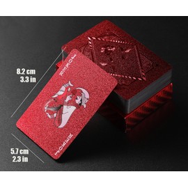 2 Deck of Waterproof Poker Cards,Red Playing Cards, Plastic Waterproof Playing Cards, Suitable for Family Gatherings and Outdoor Activities (2 Deck Red)