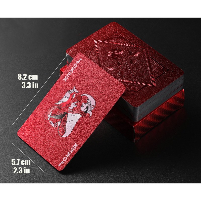 2 Deck of Waterproof Poker Cards,Red Playing Cards, Plastic Waterproof