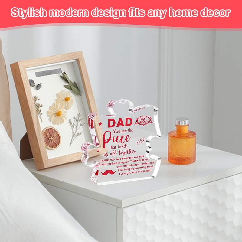 Dad Gifts from Kids - Acrylic Plaque Desk Decor for