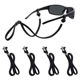 AHHKZT 4Pcs Eye Glasses String Holder Strap,Adjustable Eyeglass Ring Neck Strap,Sunglasses Lanyard Neck Holders Cord Retainer