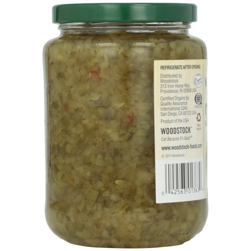 Woodstock, Sweet Relish, At least 95% Organic, 16 oz