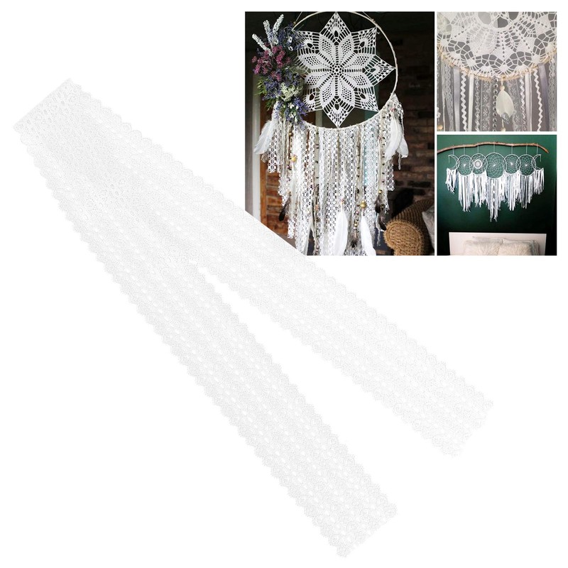 White Lace 10 Yards 6cm/2.3in Wide Ribbon Trim Flower Pattern