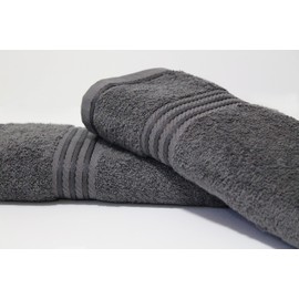 Bentley Priory Linens Hand Towels (2 PACK) for Bathroom Supreme Range 500GSM Super Soft Cotton Pack of 2 Absorbent and Quick Dry Hand Towels Set 50 x 85cm (DARK GREY)