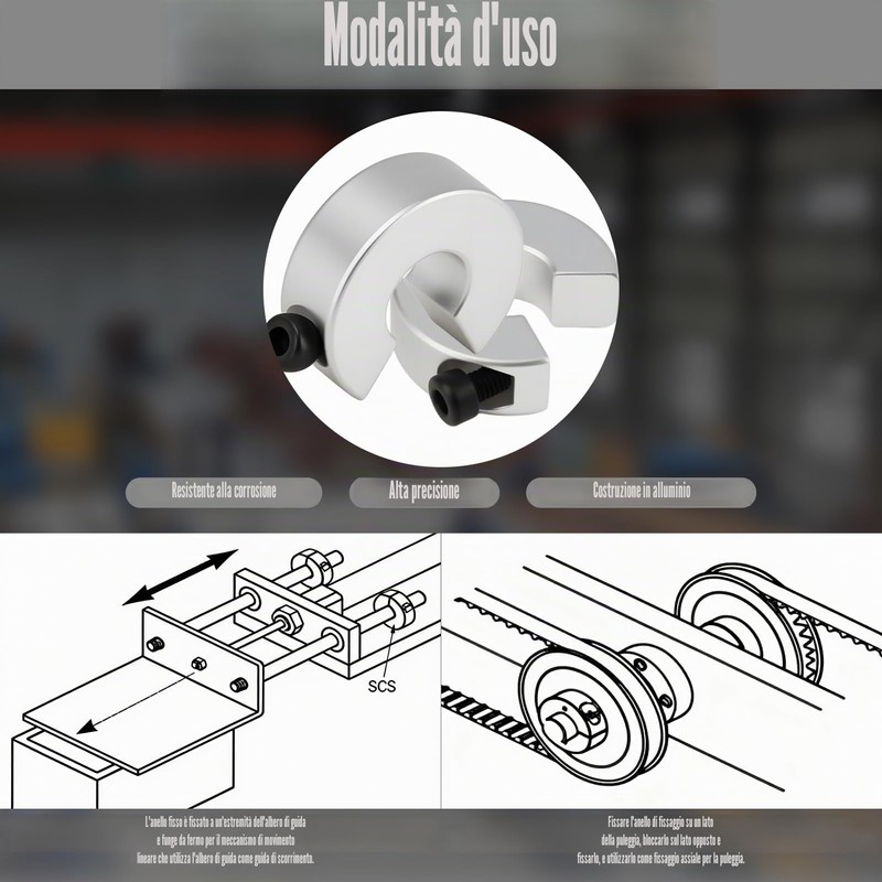 4 binari lineari SBR12, anello di bloccaggio lineare per SBR12,