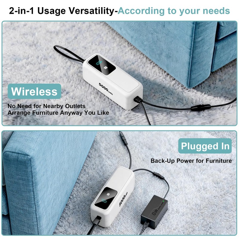 【5.0Ah High Capacity】Universal Rechargeable Battery Pack for Reclining Furniture with