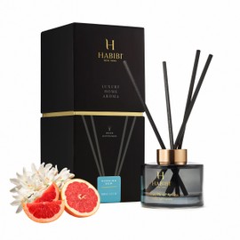 H Habibi Morning Dew Essential Oil Diffusers for Home – Luxury Reed Diffuser Set with 150ML Oil & 4 Bamboo Sticks – Woody Ambery Scent, Long-Lasting Fragrance Diffuser for A Refreshing Home Ambiance