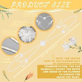 Wowangce Wedding Cord Wedding Lasso for Ceremony Rope Lazo para Boda Catholic Wedding Ceremony Rope White Gold Carnation Accent Rope Traditional Lazo Cord for Ceremony Lazo De Boda Mexico Bridal Gift