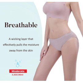 AIRCUTE Washable Super Absorbent Urinary Incontinence Underwear for Women Girls Bikini Panties for Bladder leaks 90ML (Small, Lavender Blush)