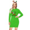 Christmas Sweater Dress for Women Green Monster Hand Printed Ugly