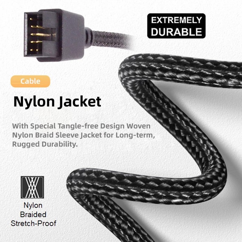 CY Cable Single USB 2.0 Male Type-A to Motherboard 9Pin