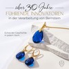 Amber by Mazukna - Blue Amber Drop Earrings, Dark Blue,