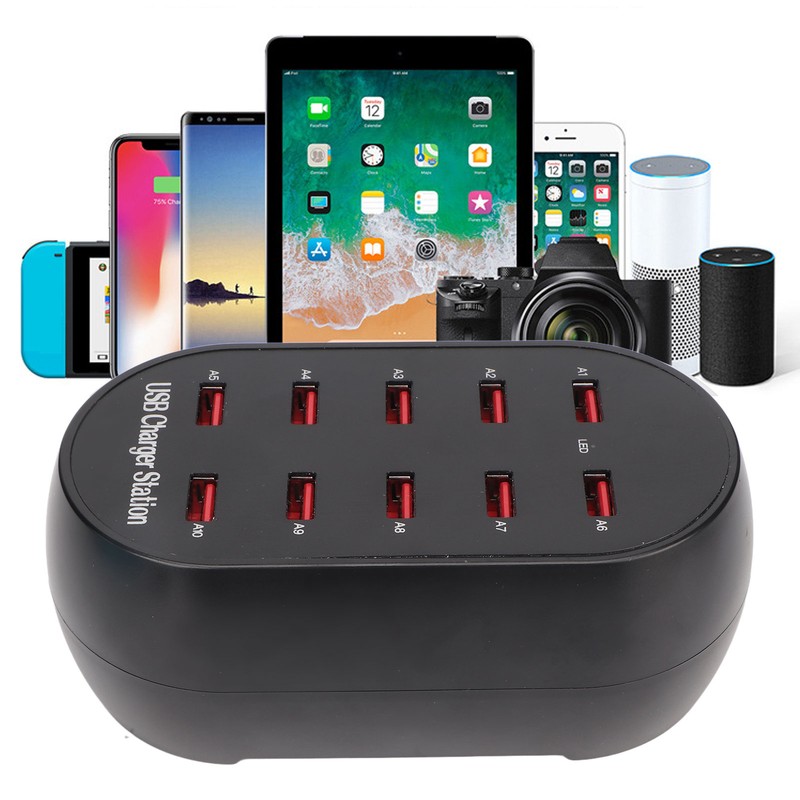 USB Charging Station 10 Port Small Desktop USB Fast Charging