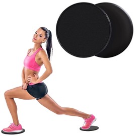 EZONEDEAL 2Pcs Dual Sided Gliding Discs Core Sliders Ultimate Core Trainer- Gym Home Abdominal Total Body Workout Equipment. Use on ALL surfaces.