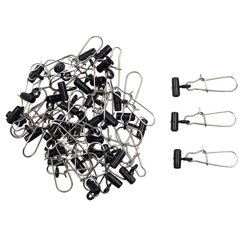 50pcs Fishing Line Sinker Slide with Duo-Lock Snap Hooked Snap