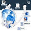KLERICER Double Tubes Full Face Snorkel Mask,New Breathing Mode 180°